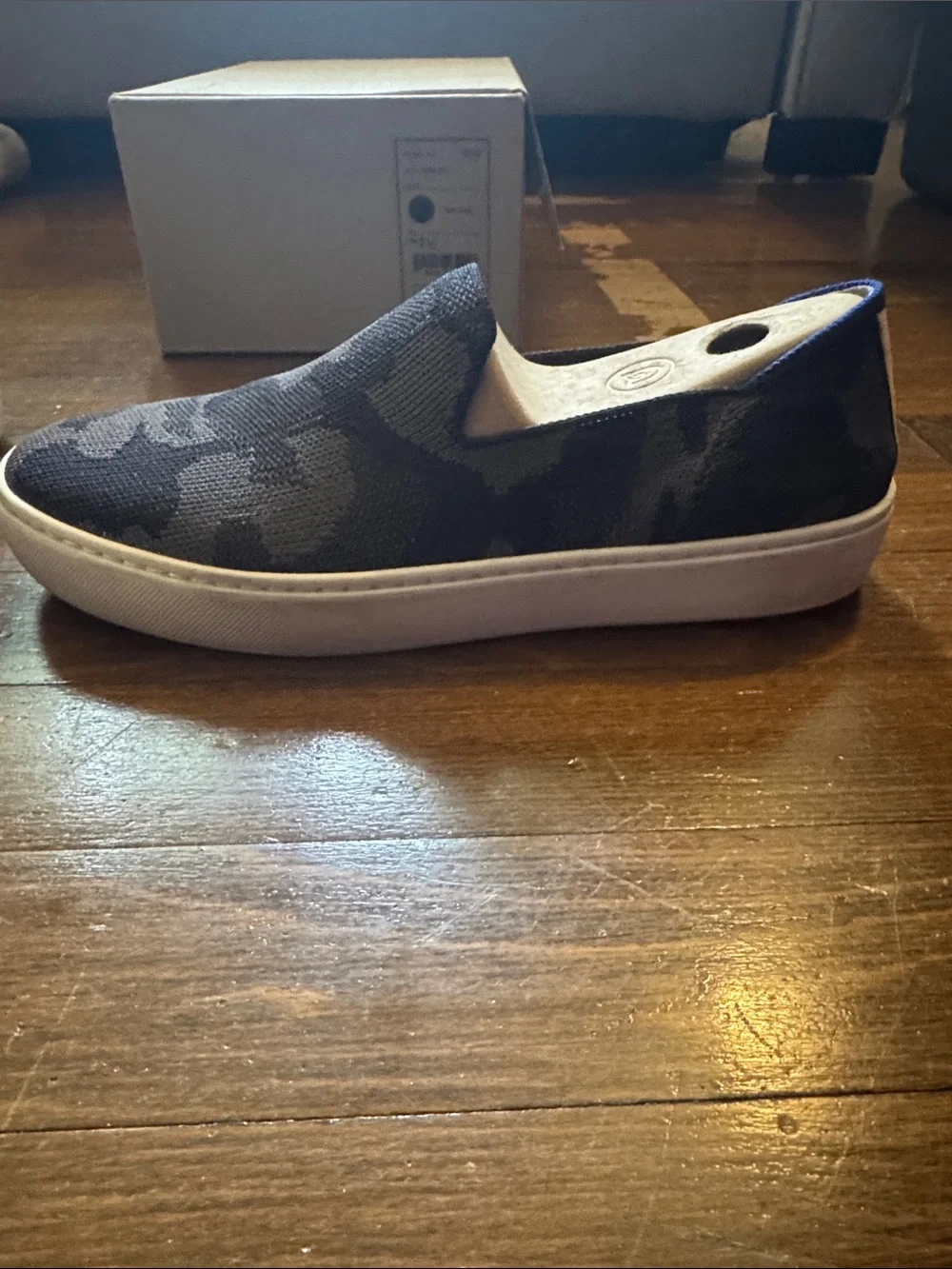 Women’s Rothy’s Slip-On Knit Casual Shoes - Black and Grey Camouflage